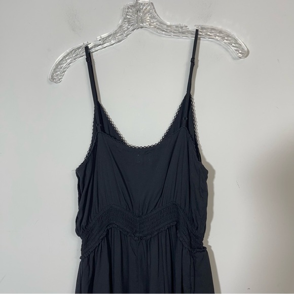 ARITZIA Wilfred Irène Jumpsuit Black M Lace Trimmed Crop Wide Leg Minimalist - Picture 10 of 16